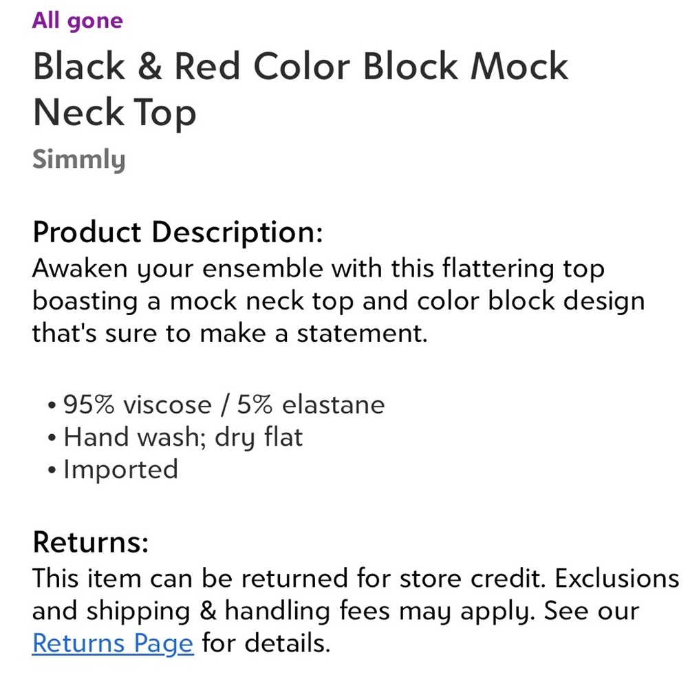 🛍Black & Burgundy Mock Neck Top🛍 - Picture 2 of 7